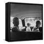 Three Children Ride in the Back of a Car, Ca. 1962-null-Framed Stretched Canvas