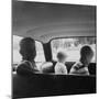 Three Children Ride in the Back of a Car, Ca. 1962-null-Mounted Photographic Print