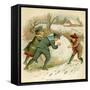 Three Children, Snowball-null-Framed Stretched Canvas