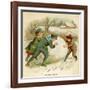 Three Children, Snowball-null-Framed Art Print