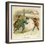 Three Children, Snowball-null-Framed Art Print