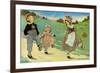 Three Children to London - One Foot Up One Foot Down-Jesse Willcox Smith-Framed Art Print