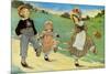 Three Children to London - One Foot Up One Foot Down-Jesse Willcox Smith-Mounted Art Print