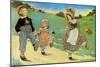 Three Children to London - One Foot Up One Foot Down-Jesse Willcox Smith-Mounted Art Print