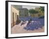 Three Children with Bicycles, Spain-Andrew Macara-Framed Giclee Print