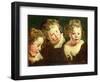 Three Childrens Heads, circa 1618-Jacob Jordaens-Framed Giclee Print