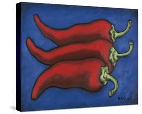 Three Chilli Peppers-Will Rafuse-Stretched Canvas