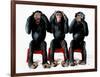 Three chimpanzees-Holger Scheibe-Framed Photographic Print