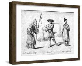 Three Chinese figures, 18th century-Charles Grignion-Framed Giclee Print