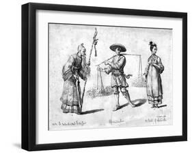 Three Chinese figures, 18th century-Charles Grignion-Framed Giclee Print