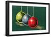 Three Christmas Bulbs-null-Framed Art Print