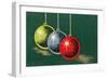 Three Christmas Bulbs-null-Framed Art Print