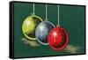 Three Christmas Bulbs-null-Framed Stretched Canvas