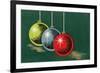 Three Christmas Bulbs-null-Framed Art Print