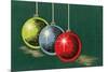 Three Christmas Bulbs-null-Mounted Art Print