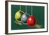 Three Christmas Bulbs-null-Framed Art Print