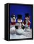 Three Christmas Snowmen-Jim McGuire-Framed Stretched Canvas