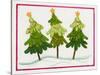 Three Christmas Trees-Beverly Johnston-Stretched Canvas