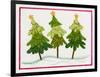 Three Christmas Trees-Beverly Johnston-Framed Premium Giclee Print