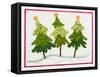 Three Christmas Trees-Beverly Johnston-Framed Stretched Canvas