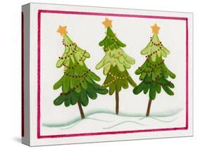 Three Christmas Trees-Beverly Johnston-Stretched Canvas