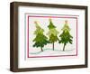 Three Christmas Trees-Beverly Johnston-Framed Giclee Print