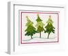 Three Christmas Trees-Beverly Johnston-Framed Giclee Print