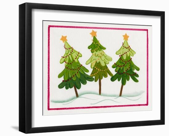Three Christmas Trees-Beverly Johnston-Framed Giclee Print
