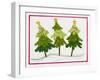 Three Christmas Trees-Beverly Johnston-Framed Giclee Print