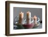 Three church candles in sand, Bussy-Saint-Georges, Seine-et-Marne, France-Godong-Framed Photographic Print