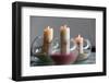 Three church candles in sand, Bussy-Saint-Georges, Seine-et-Marne, France-Godong-Framed Photographic Print