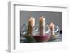 Three church candles in sand, Bussy-Saint-Georges, Seine-et-Marne, France-Godong-Framed Photographic Print