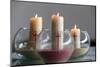 Three church candles in sand, Bussy-Saint-Georges, Seine-et-Marne, France-Godong-Mounted Photographic Print