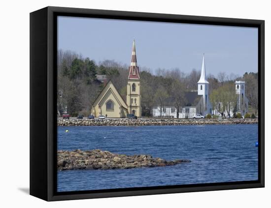 Three Churches, Mahone Bay, Nova Scotia, Canada, North America-Ethel Davies-Framed Stretched Canvas