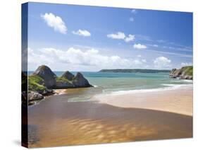 Three Cliffs Bay, Gower, Wales, United Kingdom, Europe-Billy Stock-Stretched Canvas