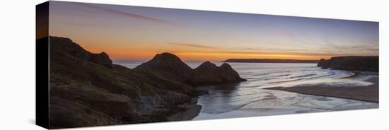 Three Cliffs Bay, Gower, Wales, United Kingdom, Europe-Billy Stock-Stretched Canvas