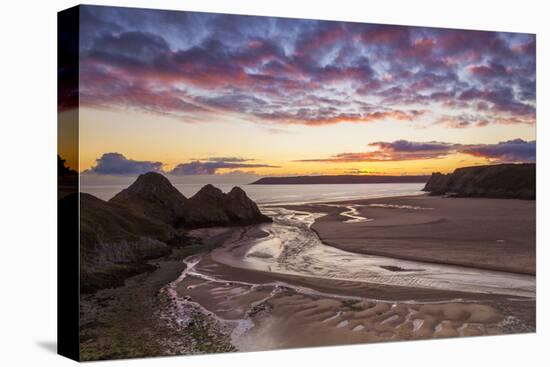 Three Cliffs Bay, Gower, Wales, United Kingdom, Europe-Billy-Stretched Canvas
