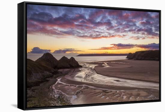 Three Cliffs Bay, Gower, Wales, United Kingdom, Europe-Billy-Framed Stretched Canvas