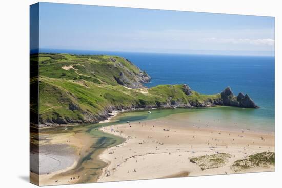 Three Cliffs Bay, Gower, Wales, United Kingdom, Europe-Billy Stock-Stretched Canvas