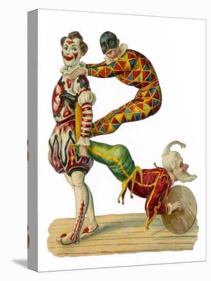 Three Clowns in Traditional Dress-null-Stretched Canvas