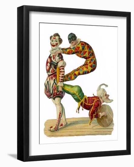 Three Clowns in Traditional Dress-null-Framed Photographic Print
