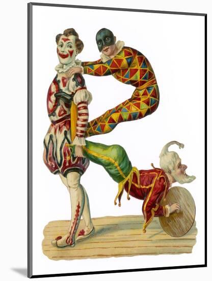 Three Clowns in Traditional Dress-null-Mounted Photographic Print