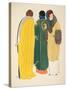 Three Coats from 'Les Robes De Paul Poiret' Pub. 1908 (Pochoir Print)-Paul Iribe-Stretched Canvas