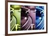 Three Colored Turntable Record Players-hurricanehank-Framed Photographic Print