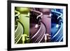 Three Colored Turntable Record Players-hurricanehank-Framed Photographic Print