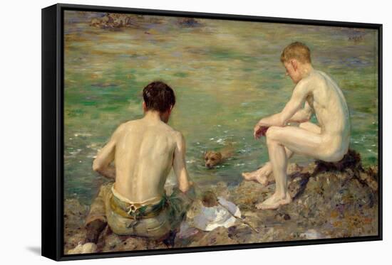 Three Companions-Henry Scott Tuke-Framed Stretched Canvas