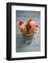 Three Cones, Each with One Scoop of Homemade Strawberry Ice Cream, Held in a Metal Container-Cynthia Classen-Framed Photographic Print