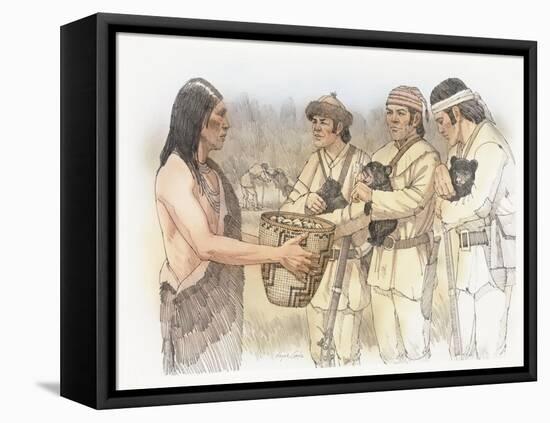 Three Corpsmen, Each Holding a Bear Cub-Roger Cooke-Framed Stretched Canvas