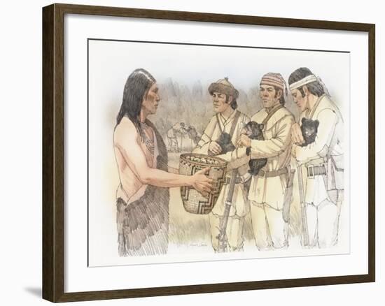 Three Corpsmen, Each Holding a Bear Cub-Roger Cooke-Framed Giclee Print