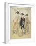 Three Courtesans under Cherry Tree, C. 1790s-Hosoda Eisho-Framed Giclee Print